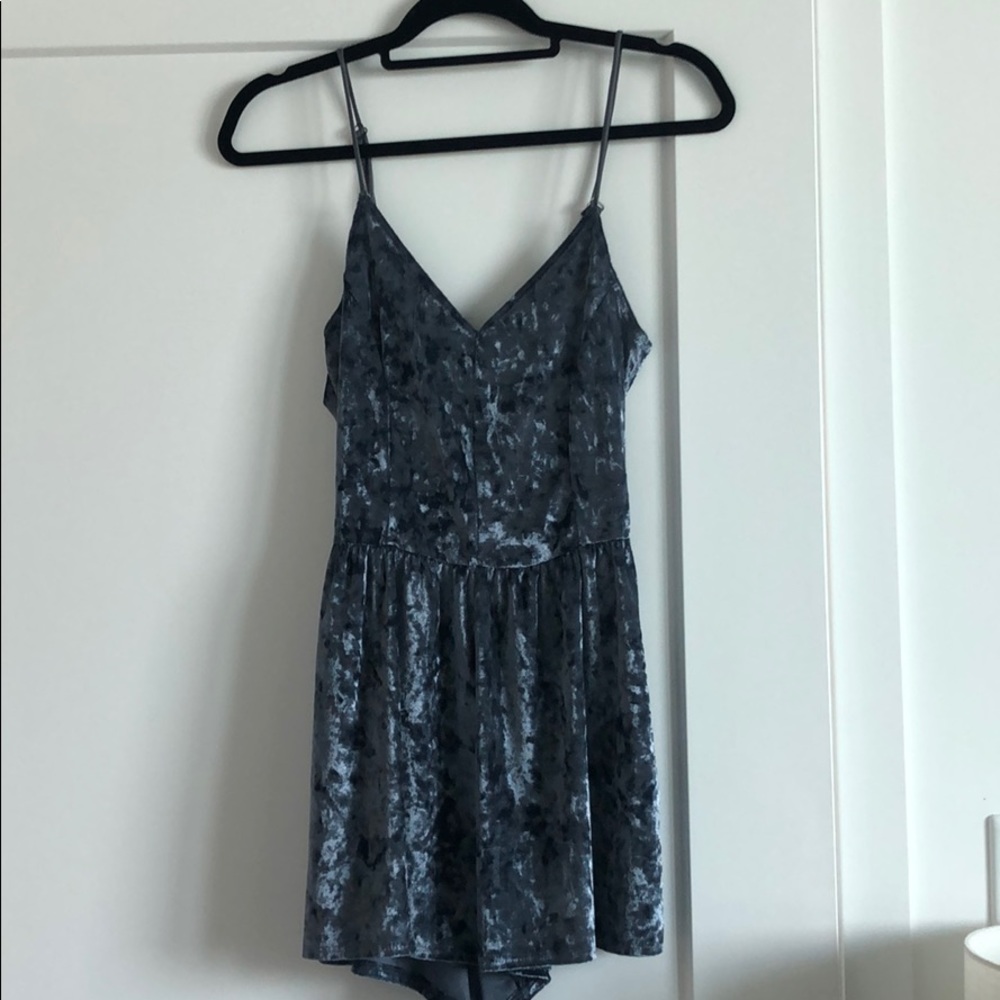 Like new blue velvet romper